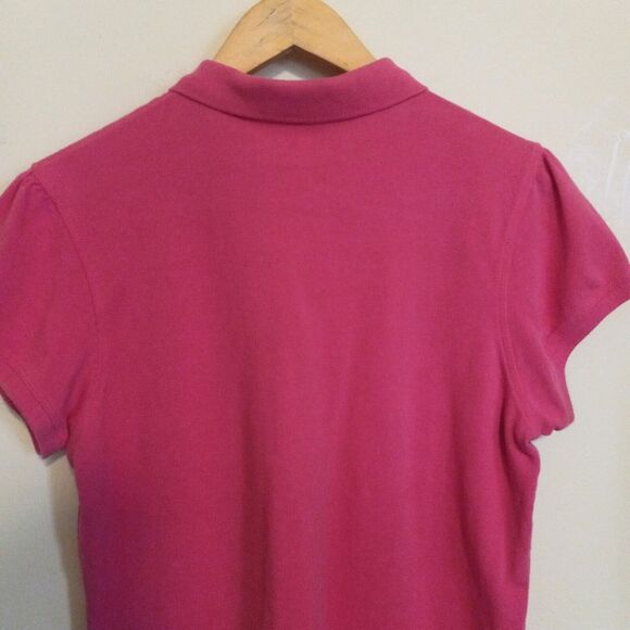 Disney Parks Embroidered Mickey Polo Shirt-Large-Ruffle Trim-Side Vents-Pink - Picture 7 of 10